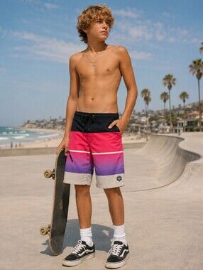 West 49 Skate to Surf Ombre Swim Shorts - Youth Size 15/16